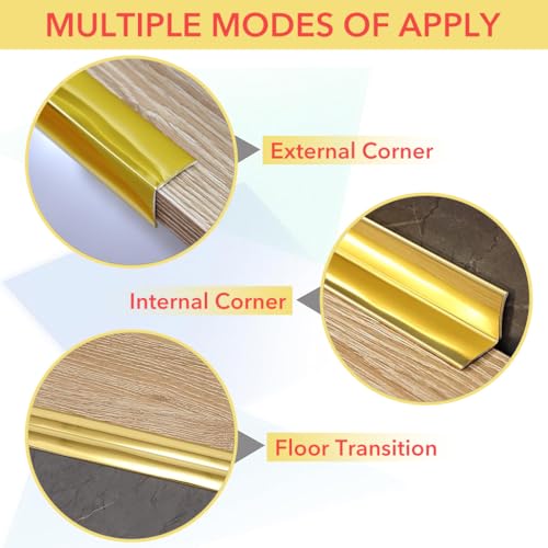 HASTHIP® 1 Roll Golden Wall Molding Trim Corner Guards Caulk Strip Apply Table Edge Door Frame Baseboard for Protection Decoration 9.84ft x 0.78in 3 PCS HASTHIP® 1 Roll Golden Wall Molding Trim Corner Guards Caulk Strip Apply Table Edge Door Frame Baseboard for Protection Decoration 9.84ft x 0.78in 3 PCS